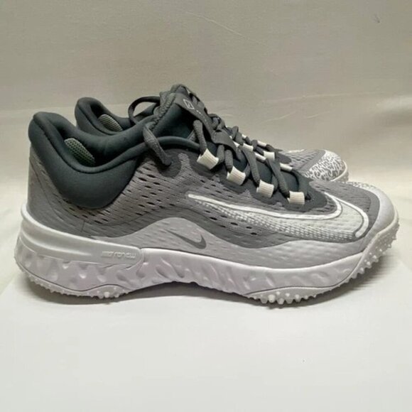 Nike Alpha Huarache Elite 4 Softball Turf Shoes Women's Size 7 Gray White EUC - Picture 7 of 15